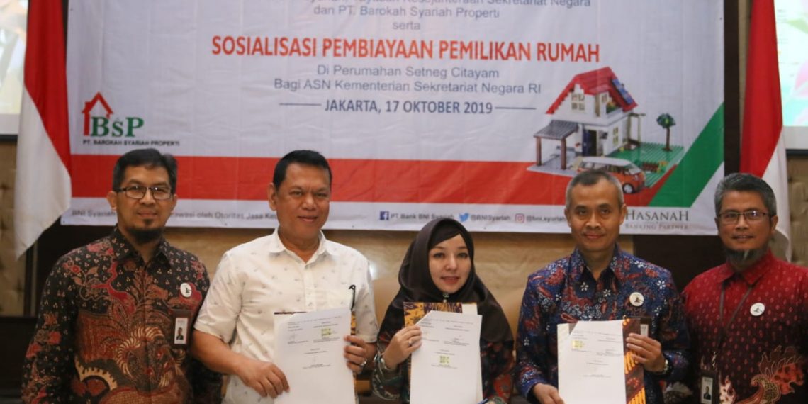 BNI Syariah Gandeng Setneg dan Barokah Syariah Properti terkait Pembiayaan Perumahan ke ASN