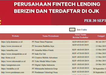 Selamat datang 6 Fintech  yang baru dapat Izin dari  OJK