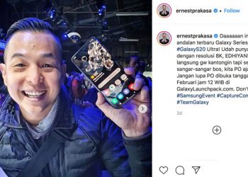 Ernest Prakasa Akui Kecanggihan Samsung Galaxy S20 Series