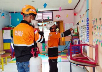 BAZNAS Lakukan Penyemprotan Disinfektan di Ruang Publik untuk Cegah Covid-19