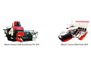 Mesin Panen Padi Kombinasi YH150 dan Mesin Tanam Bibit Padi AP4 dari Yanmar