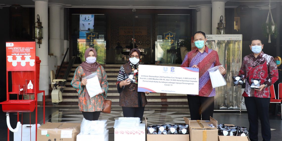 Bantuan Kemanusiaan Pandemi Covid-19 dari Unilever Diterima Pemerintah Kota Surabaya