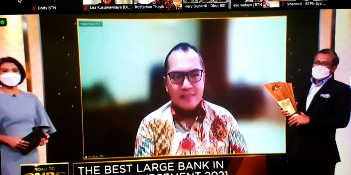BTN Raih Penghargaan The Best Large Bank in Loan Disbursment 2021