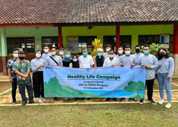 Millenial Jamkrindo Tanamkan Perilaku Hidup Sehat Kepada Pelajar di Geopark Ciletuh