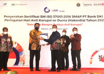 Bank Dki Raih Sertifikasi SNI ISO 37001:2016