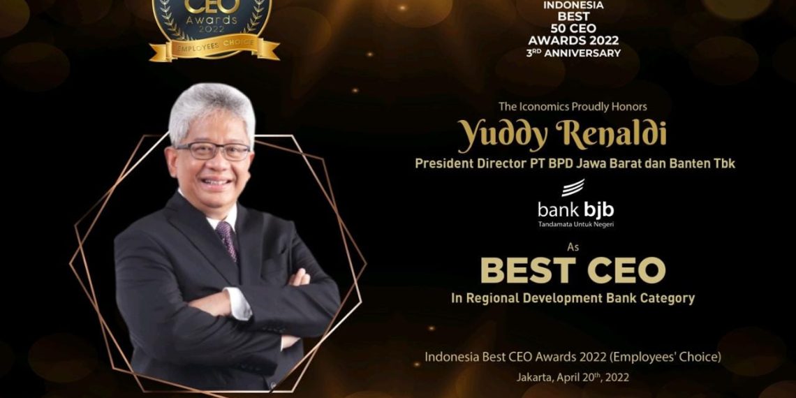 Kinerja Perusahaan Makin Gemilang, Dirut bank bjb Raih Indonesia Best CEO Awards 2022