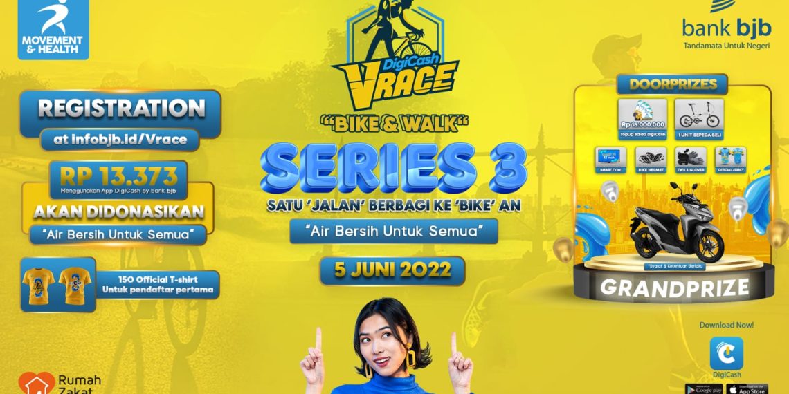 Ayo Ikutan DigiCash VRace Bike & Walk Series 3, Olahraga Sekaligus Donasi