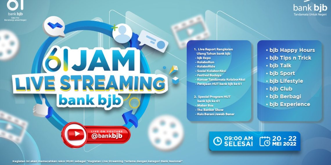 Live Streaming 61 Jam Non Stop bank bjb Siap Pecahkan Rekor MURI