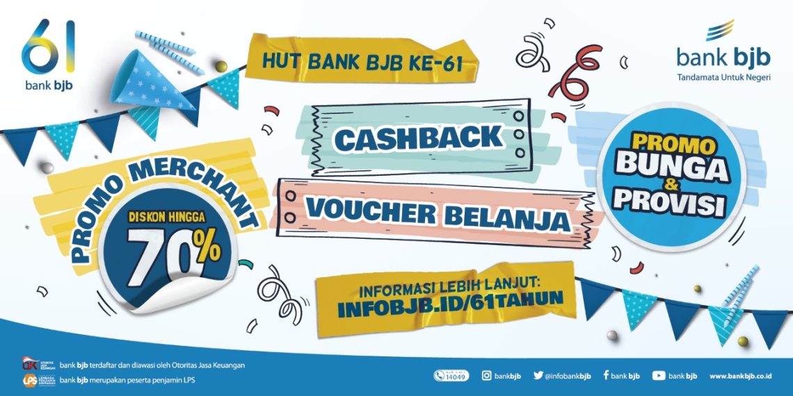 bank bjb Ultah ke-61, Banjir Promo Mulai Diskon, Voucher, hingga Cashback di Berbagai Merchant
