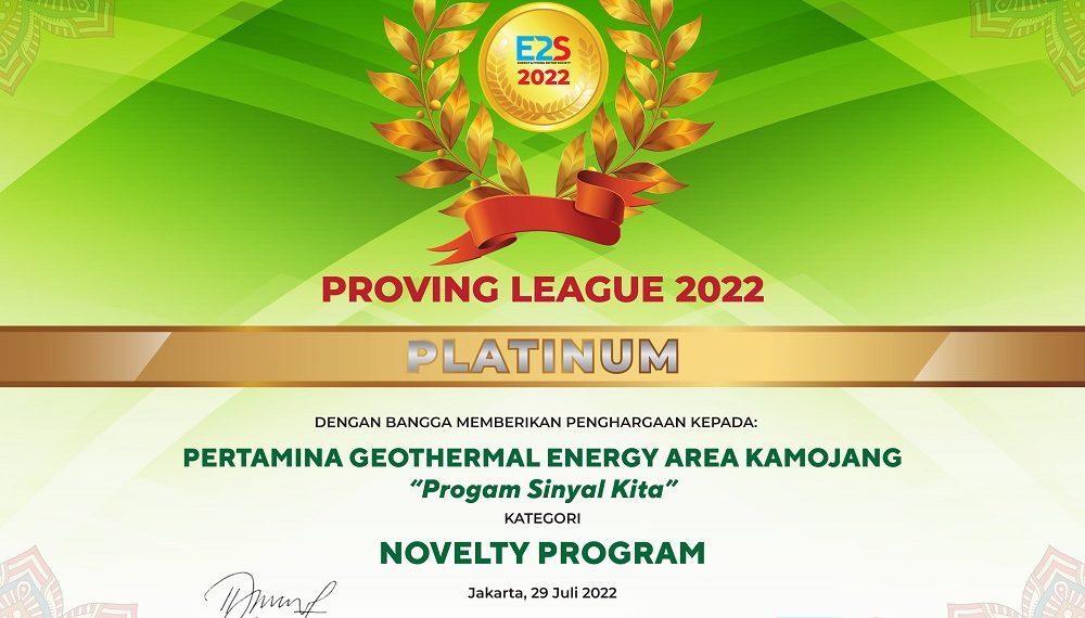 Usung “Sinyal Kita”, PGE Kamojang Sabet Penghargaan Platinum di Ajang E2S Proving League 2022