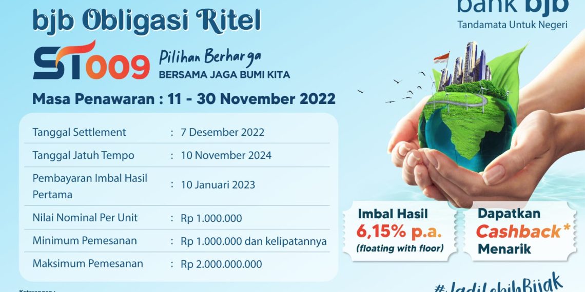 Pesan ST009 di bank bjb, Dapat Imbal Hasil dan Cashback Menarik