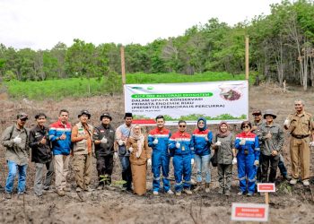 Pertagas Tanam 1.200 Pohon, Perkuat Konservasi Primata Endemik Riau di Balai Raja