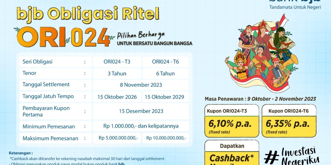 bank bjb Tawarkan ORI024, Semakin Menarik dengan Tenor hingga 6 Tahun