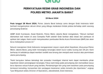 Polres Jakarta Barat Bersama Grab Tangkap Driver Tersangka Pemerasan