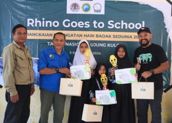 Blusukan YABI dan TNUK Goes to School, Ajak Pelajar Cintai dan Lindungi Badak Sejak Dini