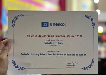 Sokola Institute Raih Penghargaan UNESCO Confucius Prize for Literacy 2024 untuk Program Pendidikan Literasi bagi Masyarakat Adat