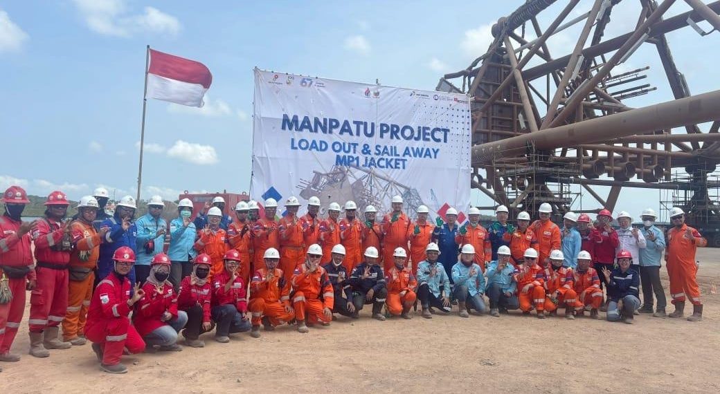 Proyek Manpatu Pertamina Hulu Mahakam Melaju, memasuki Tahap Load Out dan Sail Away Jacket