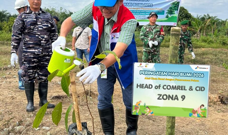 Peringati Hari Bumi 2026, PT Pertamina EP Sangatta Field Gelar Aksi Penanaman Pohon dan Pengurangan Sampah Plastik